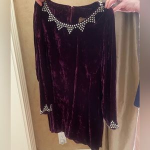 VINTAGE Double D Ranch Purple Crushed Velvet Tunic Top